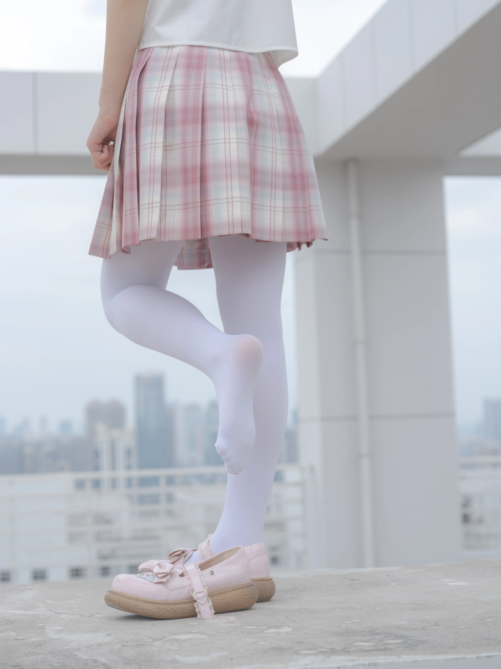 森萝财团写真 – 小圆 试拍 JKJK格子裙插图1